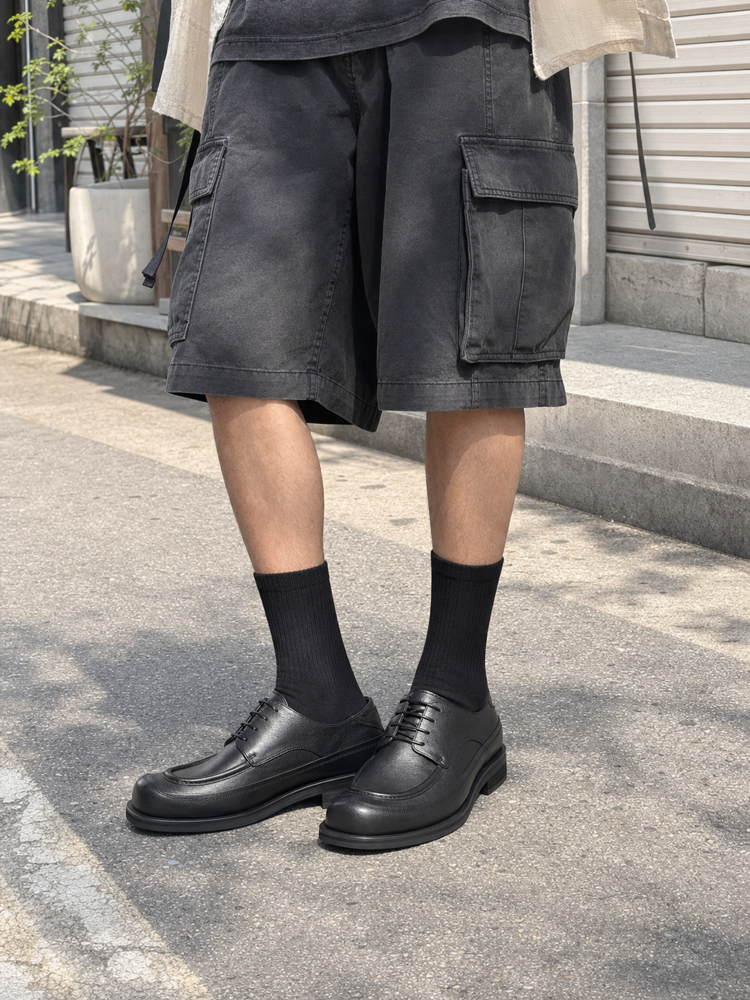 Square Apron Derby Blacknoir17 detail 8